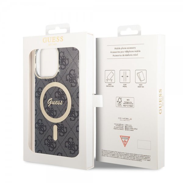 Guess iPhone 15 Pro Max Cover 4G Pattern MagSafe Sort