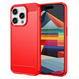 Mofi iPhone 15 Pro Max Cover Børstet Kulfibertekstur Rød