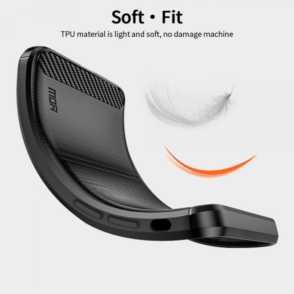 Mofi iPhone 15 Pro Max Cover Børstet Kulfibertekstur Rød