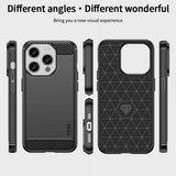 Mofi iPhone 15 Pro Max Cover Børstet Kulfibertekstur Sort