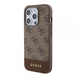 Guess iPhone 15 Pro Max Cover Bottom Stripe MagSafe Brun