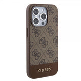 Guess iPhone 15 Pro Max Cover Bottom Stripe MagSafe Brun