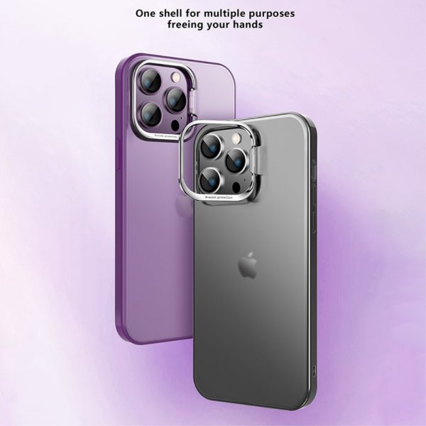 X-Level iPhone 15 Pro Max Cover Kameraram Kickstand Lilla