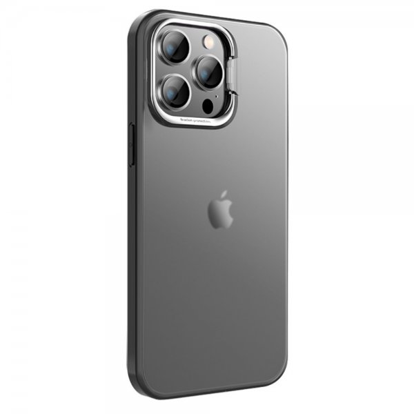 X-Level iPhone 15 Pro Max Cover Kameraramme Kickstand Sort