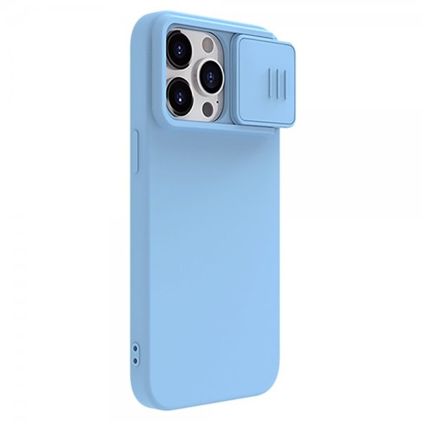 Nillkin iPhone 15 Pro Max Cover CamShield Silky MagSafe Lyseblå