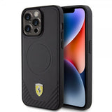 Ferrari iPhone 15 Pro Max Cover Carbon PU Læder MagSafe Sort