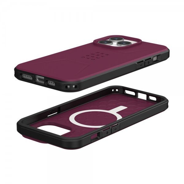 Urban Armor Gear (UAG) iPhone 15 Pro Max Cover Civilian MagSafe Bordeaux
