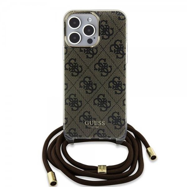 Guess iPhone 15 Pro Max Cover Crossbody Cord Brun