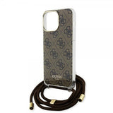 Guess iPhone 15 Pro Max Cover Crossbody Cord Brun