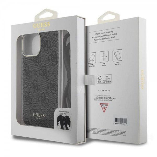 Guess iPhone 15 Pro Max Cover Crossbody Cord Sort