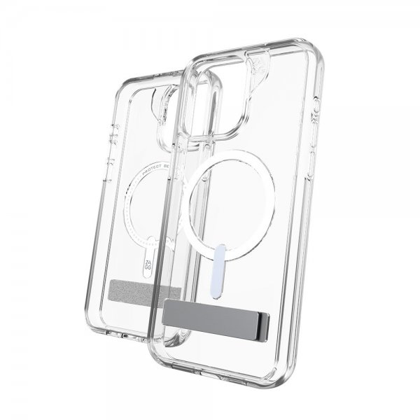 ZAGG iPhone 15 Pro Max Cover Crystal Palace Snap Kickstand Clear