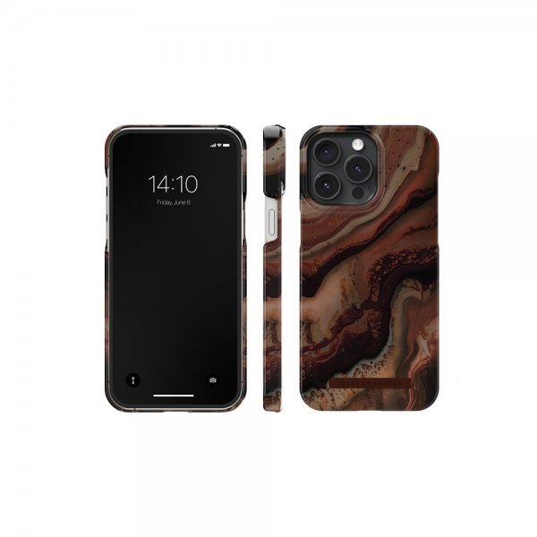 Ideal of Sweden iPhone 15 Pro Max Cover Fashion Case MagSafe Dark Amber Marble