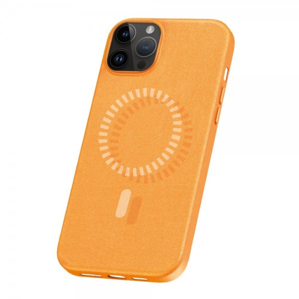 Baseus iPhone 15 Pro Max Cover Fauxther Series MagSafe Orange