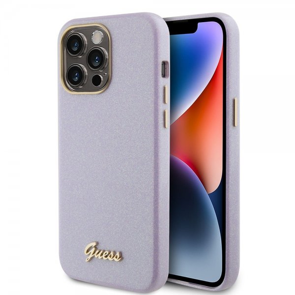 Guess iPhone 15 Pro Max Cover Fuld Glitter Indpakket Lilla