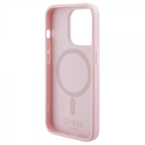 Guess iPhone 15 Pro Max Cover G Cube MagSafe Pink