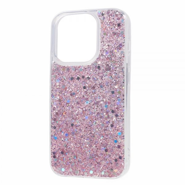 iPhone 15 Pro Max Cover med Glitterpailletter Rosa