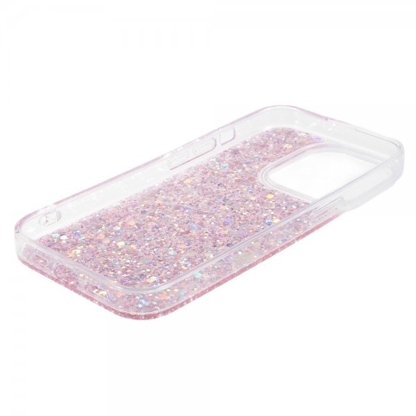 iPhone 15 Pro Max Cover med Glitterpailletter Rosa