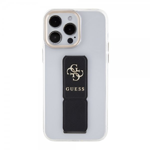 Guess iPhone 15 Pro Max Cover Grip Stand Clear Transparent