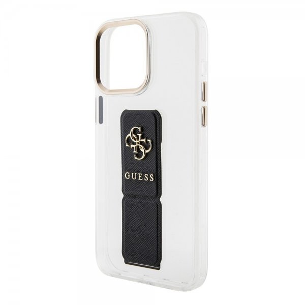 Guess iPhone 15 Pro Max Cover Grip Stand Clear Transparent