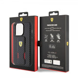 Ferrari iPhone 15 Pro Max Cover Grip Stand Funktion Sort