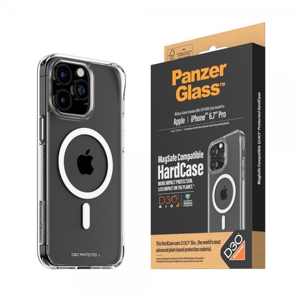 PanzerGlass iPhone 15 Pro Max Cover HardCase MagSafe D3O Transparent