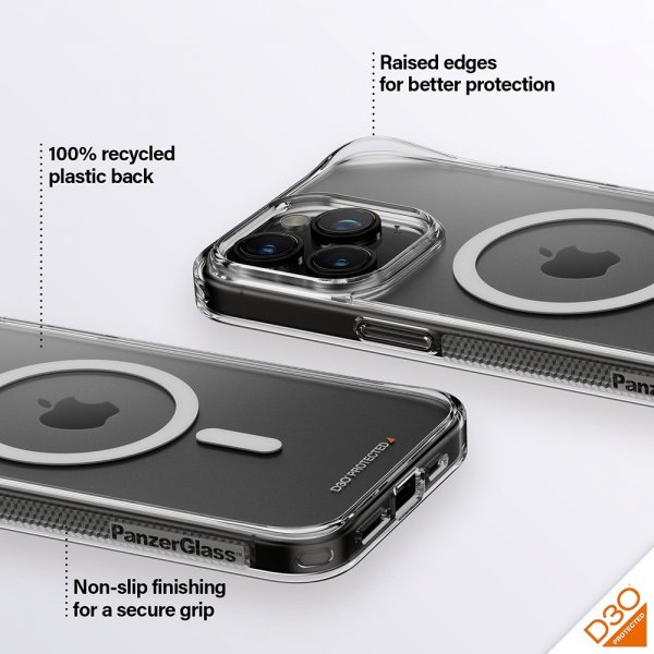 PanzerGlass iPhone 15 Pro Max Cover HardCase MagSafe D3O Transparent
