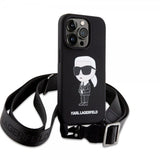 Karl Lagerfeld iPhone 15 Pro Max Cover Ikonik Crossbody Sort