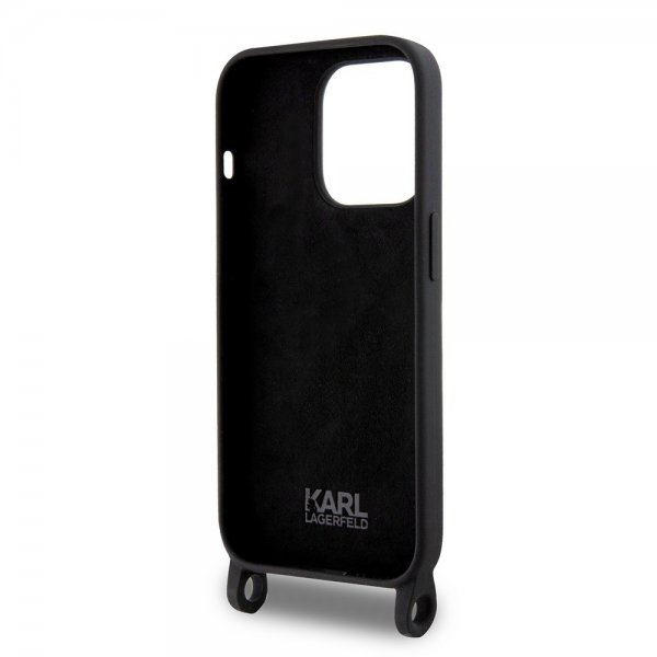 Karl Lagerfeld iPhone 15 Pro Max Cover Ikonik Crossbody Sort