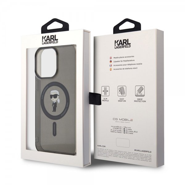 Karl Lagerfeld iPhone 15 Pro Max Cover Ikonik MagSafe Sort