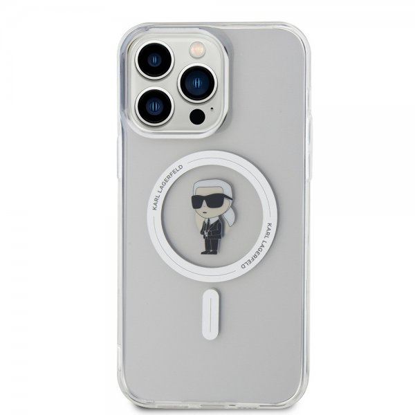 Karl Lagerfeld iPhone 15 Pro Max Cover Ikonik MagSafe Transparent