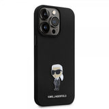 Karl Lagerfeld iPhone 15 Pro Max Cover Ikonik Metal Pin Sort