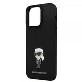 Karl Lagerfeld iPhone 15 Pro Max Cover Ikonik Metal Pin Sort