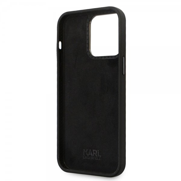 Karl Lagerfeld iPhone 15 Pro Max Cover Ikonik Metal Pin Sort