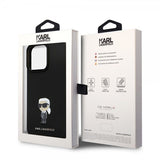 Karl Lagerfeld iPhone 15 Pro Max Cover Ikonik Metal Pin Sort