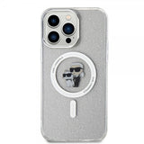 Karl Lagerfeld iPhone 15 Pro Max Cover Karl & Choupette Glitter MagSafe Transparent