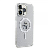 Karl Lagerfeld iPhone 15 Pro Max Cover Karl & Choupette Glitter MagSafe Transparent