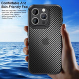 Ipaky iPhone 15 Pro Max Cover Kulfibermønster Blå