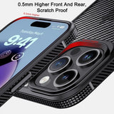 Ipaky iPhone 15 Pro Max Cover Kulfibermønster Blå