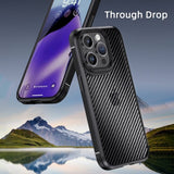 Ipaky iPhone 15 Pro Max Cover Kulstofibermønster Sort