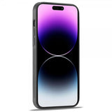 Lc.Imeeke iPhone 15 Pro Max Cover Kulfibertekstur Rød Stribe Sort