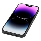 Lc.Imeeke iPhone 15 Pro Max Cover Kulfibertekstur Rød Stribe Sort
