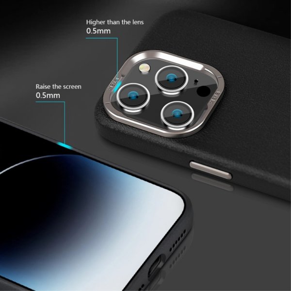 X-Level iPhone 15 Pro Max Cover Lædertekstur MagSafe Grå