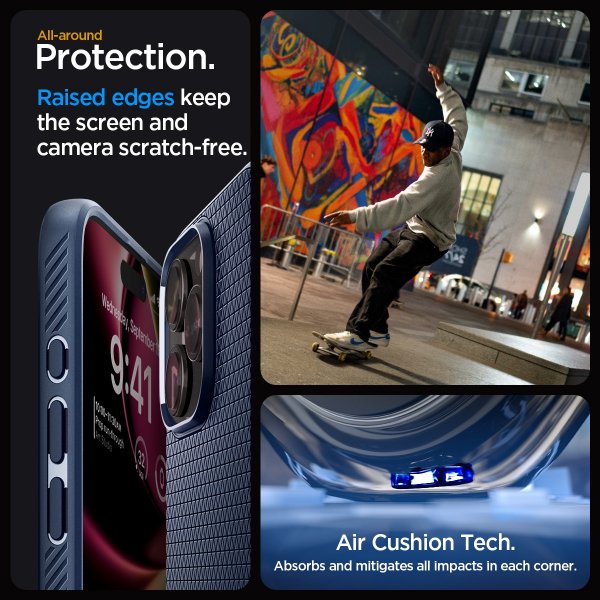 Spigen iPhone 15 Pro Max Cover Liquid Air Navy Blue