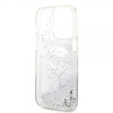 Karl Lagerfeld iPhone 15 Pro Max Cover Liquid Glitter NFT Karl Silver