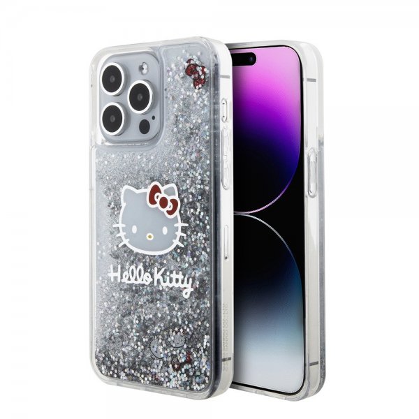 Hello Kitty iPhone 15 Pro Max Cover Liquid Glitter Gennemsigtig