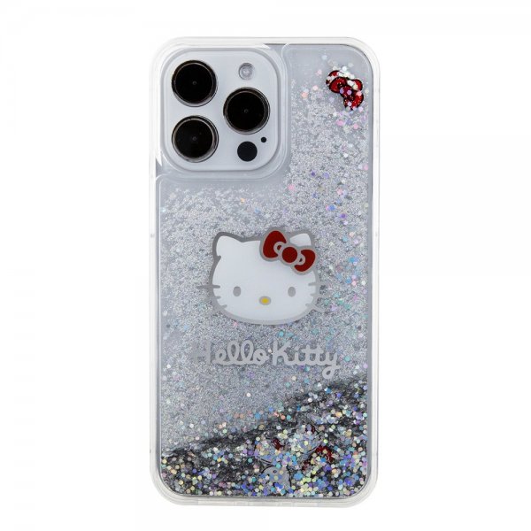 Hello Kitty iPhone 15 Pro Max Cover Liquid Glitter Gennemsigtig