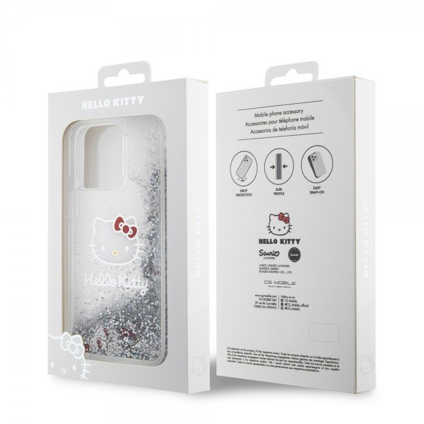 Hello Kitty iPhone 15 Pro Max Cover Liquid Glitter Gennemsigtig