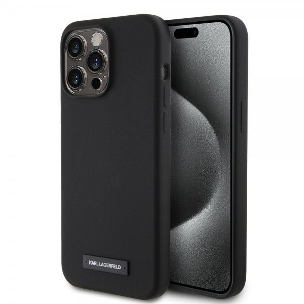Karl Lagerfeld iPhone 15 Pro Max Cover Liquid Silicone MagSafe Sort