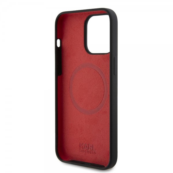Karl Lagerfeld iPhone 15 Pro Max Cover Liquid Silicone MagSafe Sort
