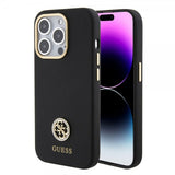 Guess iPhone 15 Pro Max Cover Liquid Silicone Metal Logo Sort